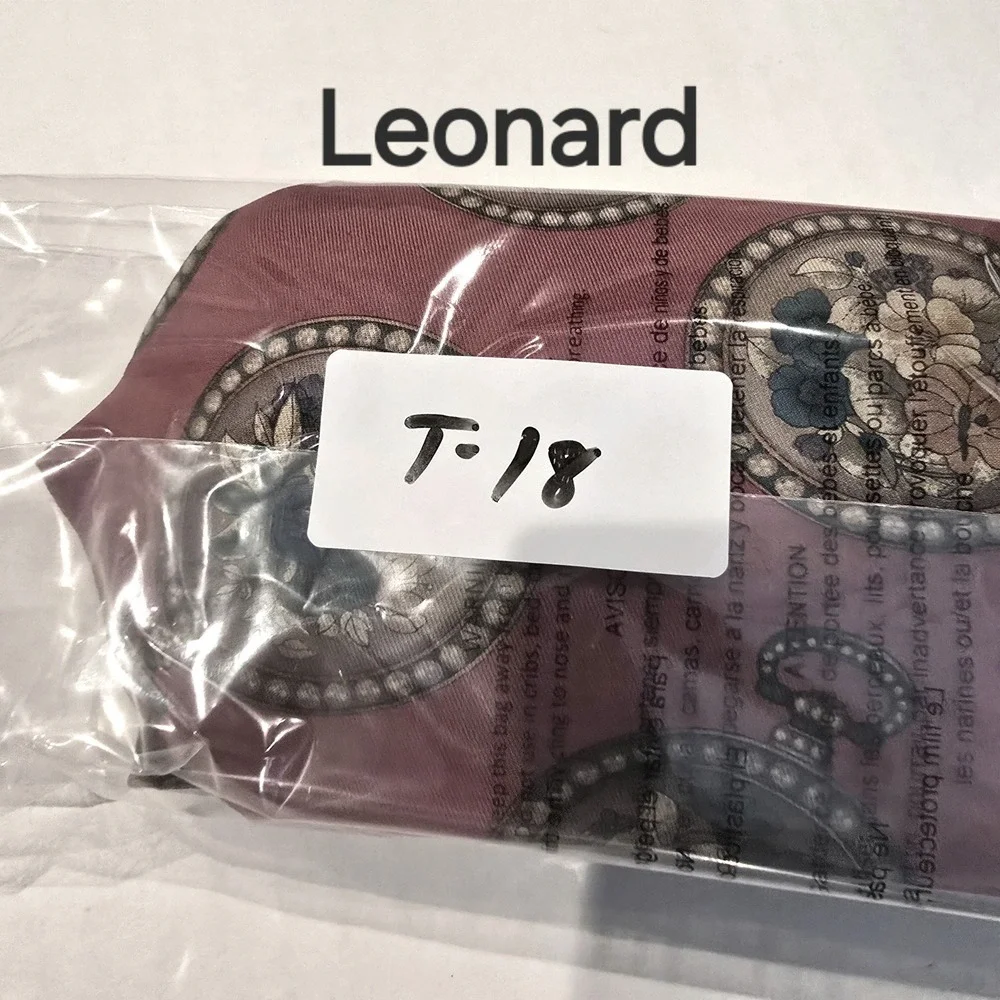 Leonard Paris Mens Red Silk Tie Pocket Watch Floral Made in Italy Designer T-18
